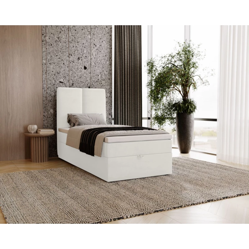 Kontinentálna jednolôžková posteľ 100x200 GLADE - biela