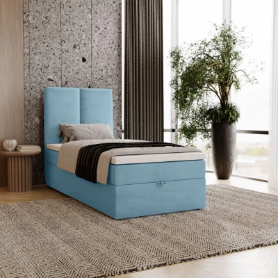 Kontinentálna jednolôžková posteľ 100x200 GLADE - svetlá modrá