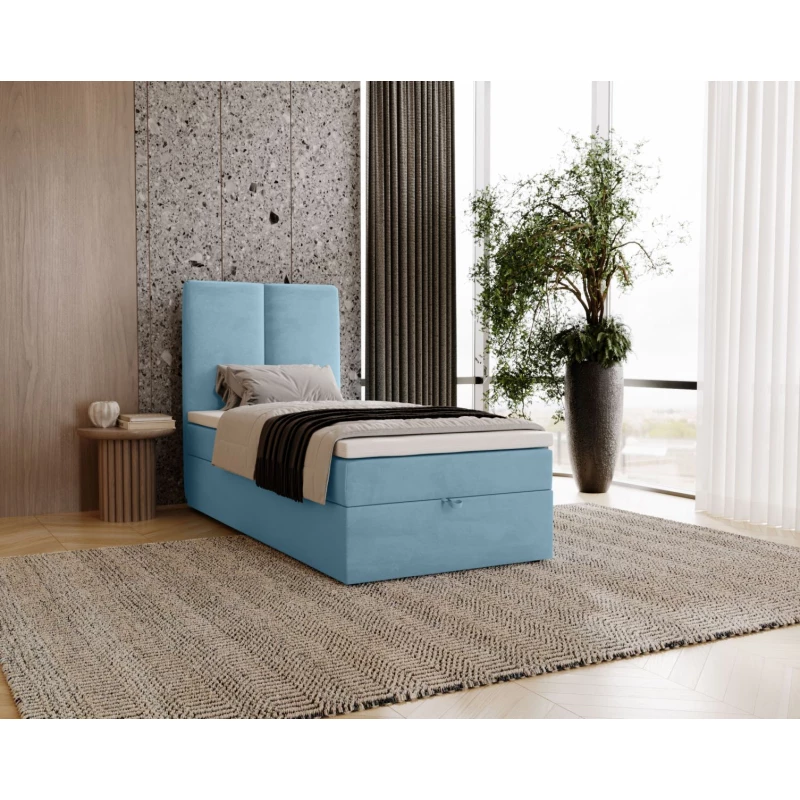Kontinentálna jednolôžková posteľ 100x200 GLADE - svetlá modrá