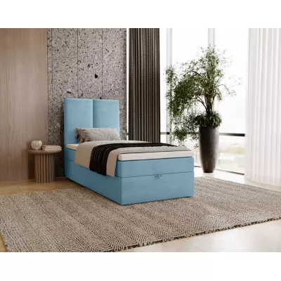 Kontinentálna jednolôžková posteľ 100x200 GLADE - svetlá modrá