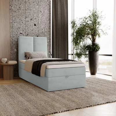 Kontinentálna jednolôžková posteľ 100x200 GLADE - popolavá