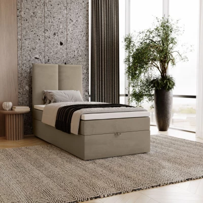 Kontinentálna jednolôžková posteľ 100x200 GLADE - latte