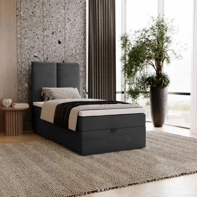 Kontinentálna jednolôžková posteľ 100x200 GLADE - oceľová šedá