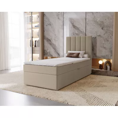 Hotelová jednolôžková posteľ 80x200 GRETNA - latte + topper ZADARMO