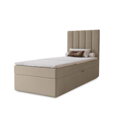 Hotelová jednolôžková posteľ 90x200 GRETNA - latte + topper ZADARMO
