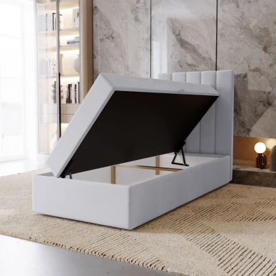 Hotelová jednolôžková posteľ 100x200 GRETNA - popolavá + topper ZADARMO