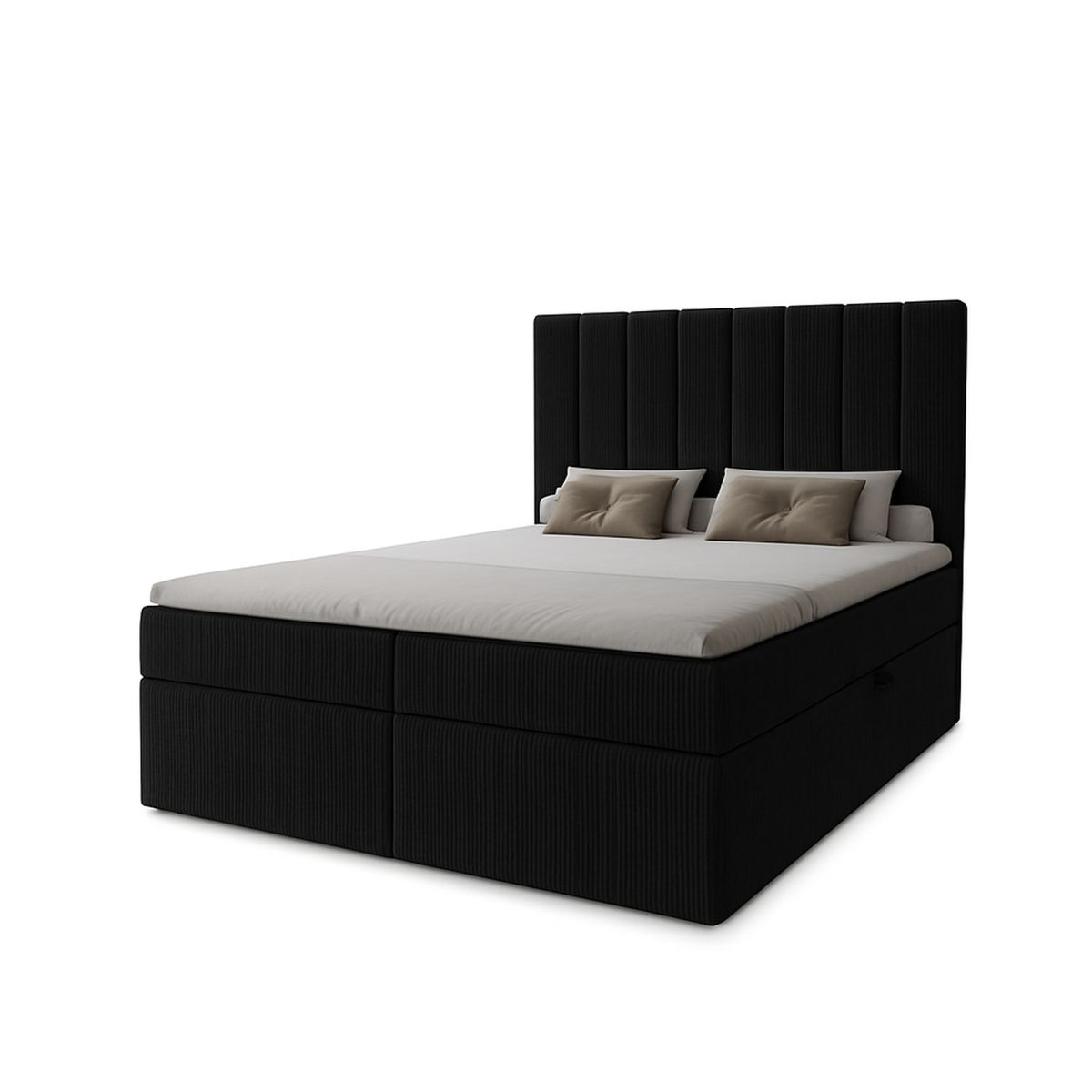 Hotelová manželská posteľ 180x200 GRETNA - čierna 2 + topper ZADARMO