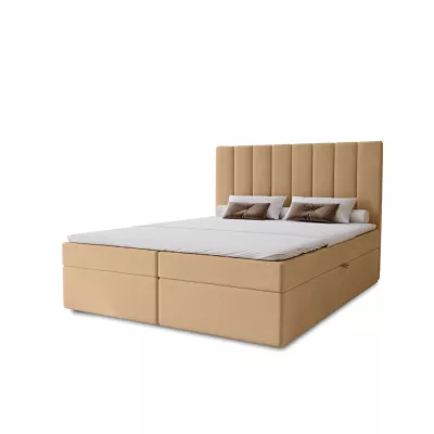 Hotelová manželská posteľ 180x200 GRETNA - teplá béžová + topper ZADARMO