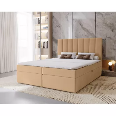 Hotelová manželská posteľ 180x200 GRETNA - teplá béžová + topper ZADARMO