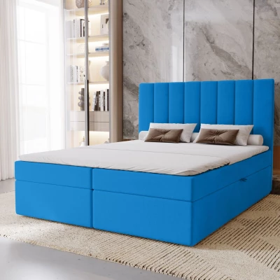 Hotelová manželská posteľ 180x200 GRETNA - modrá + topper ZADARMO