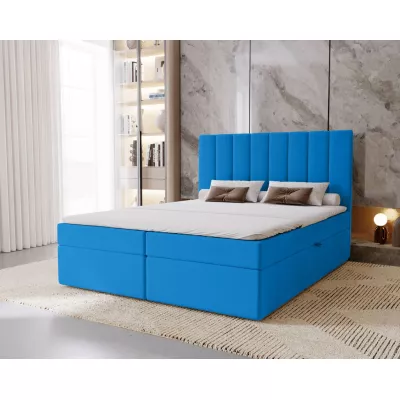 Hotelová manželská posteľ 180x200 GRETNA - modrá + topper ZADARMO
