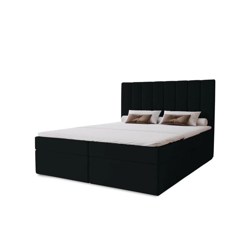 Hotelová manželská posteľ 180x200 GRETNA - čierna 1 + topper ZADARMO