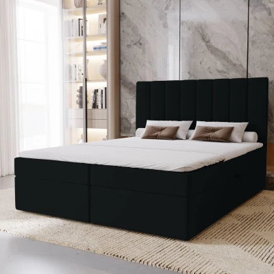 Hotelová manželská posteľ 180x200 GRETNA - čierna 1 + topper ZADARMO