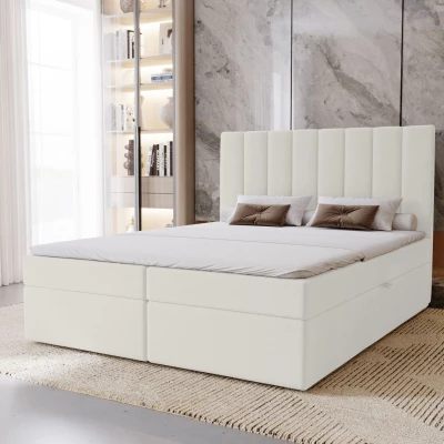 Hotelová manželská posteľ 180x200 GRETNA - biela + topper ZADARMO