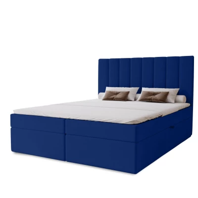 Hotelová manželská posteľ 180x200 GRETNA - tmavá modrá + topper ZADARMO