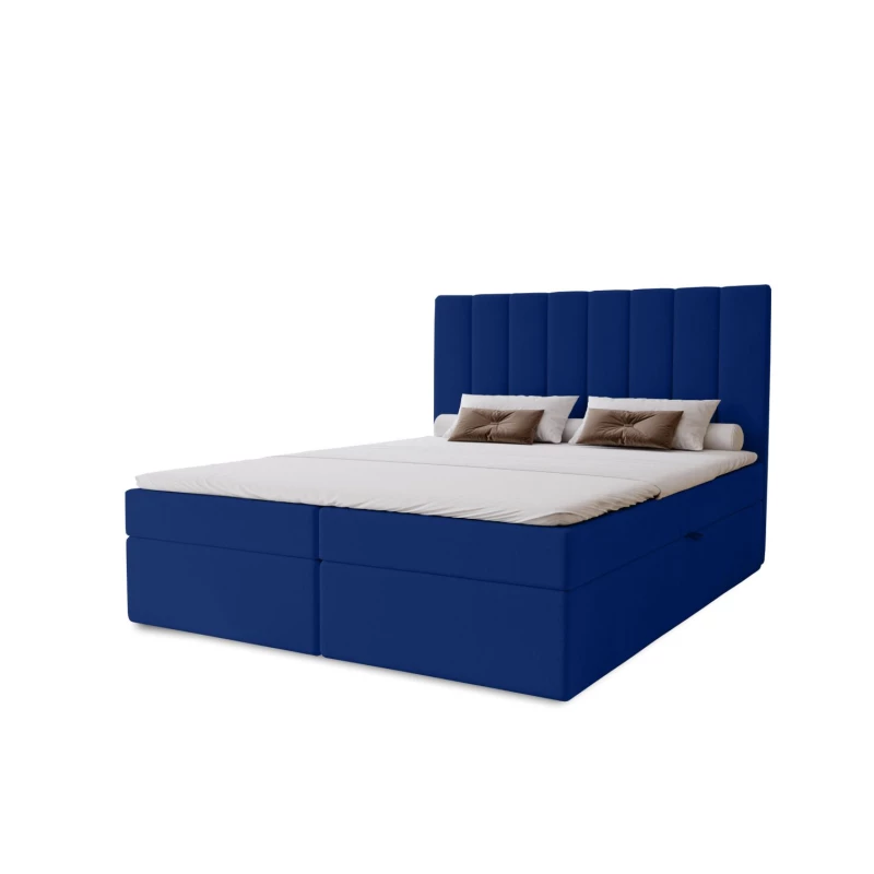 Hotelová manželská posteľ 180x200 GRETNA - tmavá modrá + topper ZADARMO