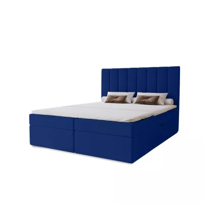 Hotelová manželská posteľ 180x200 GRETNA - tmavá modrá + topper ZADARMO