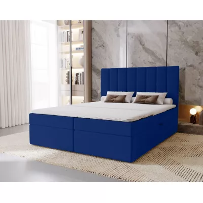 Hotelová manželská posteľ 180x200 GRETNA - tmavá modrá + topper ZADARMO