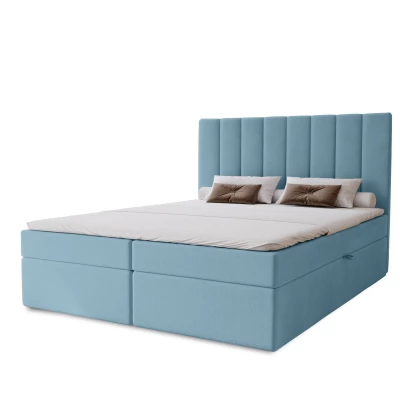 Hotelová manželská posteľ 180x200 GRETNA - svetlá modrá + topper ZADARMO