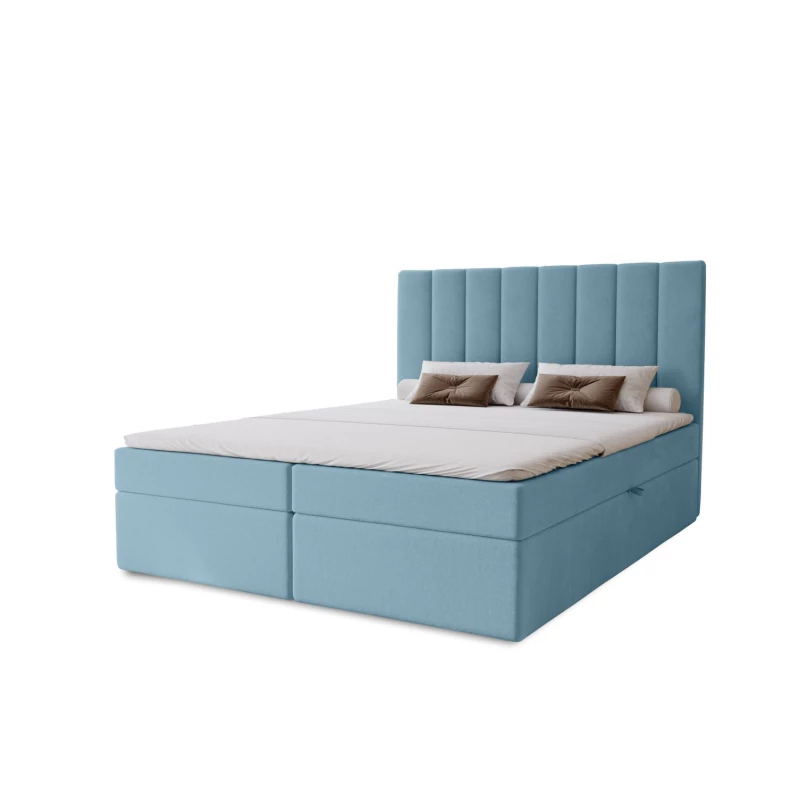 Hotelová manželská posteľ 180x200 GRETNA - svetlá modrá + topper ZADARMO