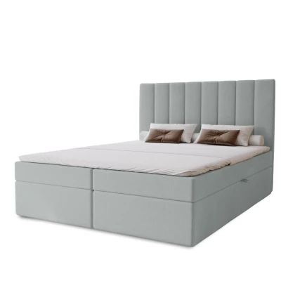 Hotelová manželská posteľ 180x200 GRETNA - popolavá + topper ZADARMO
