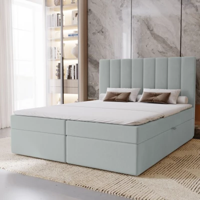 Hotelová manželská posteľ 180x200 GRETNA - popolavá + topper ZADARMO