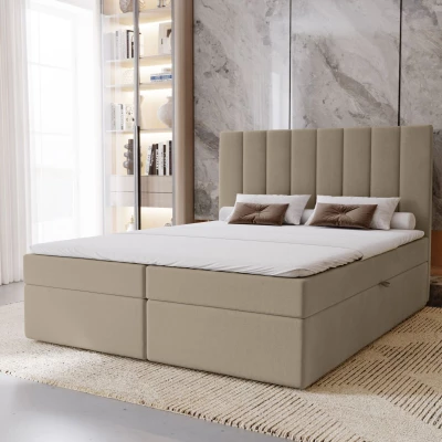 Hotelová manželská posteľ 180x200 GRETNA - latte + topper ZADARMO