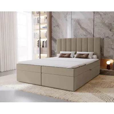 Hotelová manželská posteľ 180x200 GRETNA - latte + topper ZADARMO