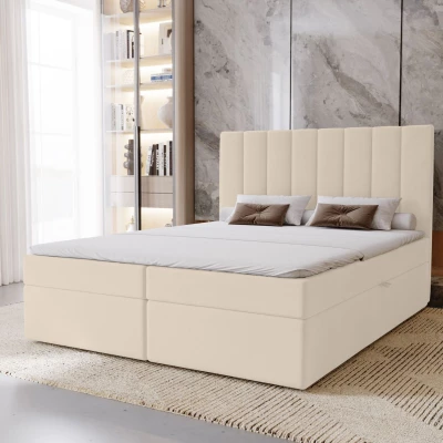 Hotelová manželská posteľ 180x200 GRETNA - vanilková + topper ZADARMO