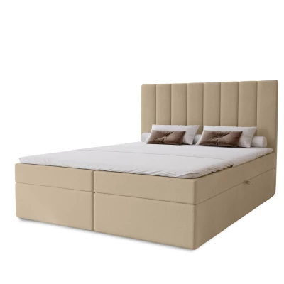 Hotelová manželská posteľ 180x200 GRETNA - krémová + topper ZADARMO