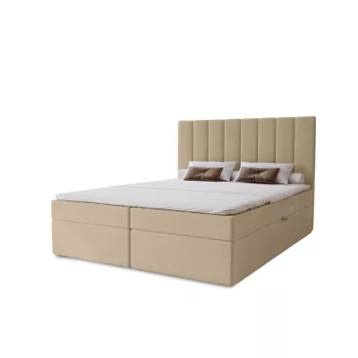 Hotelová manželská posteľ 180x200 GRETNA - krémová + topper ZADARMO