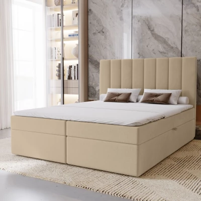 Hotelová manželská posteľ 180x200 GRETNA - krémová + topper ZADARMO