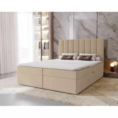 Hotelová manželská posteľ 180x200 GRETNA - krémová + topper ZADARMO