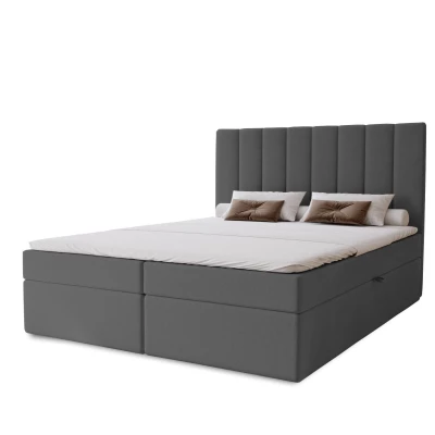 Hotelová manželská posteľ 180x200 GRETNA - oceľová šedá + topper ZADARMO