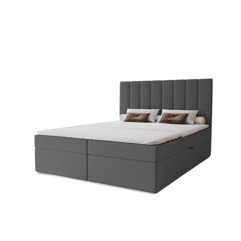 Hotelová manželská posteľ 180x200 GRETNA - oceľová šedá + topper ZADARMO