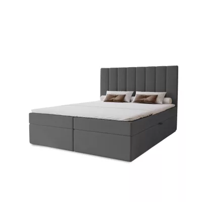 Hotelová manželská posteľ 180x200 GRETNA - oceľová šedá + topper ZADARMO