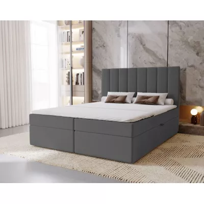 Hotelová manželská posteľ 180x200 GRETNA - oceľová šedá + topper ZADARMO