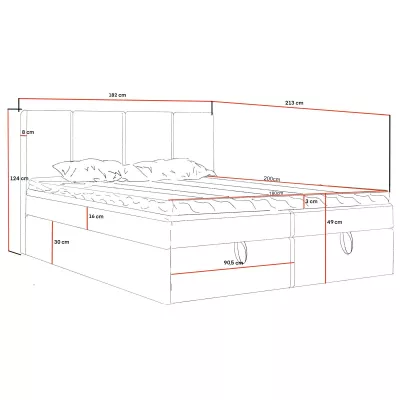 Hotelová manželská posteľ 180x200 GRETNA - fľaškovo zelená + topper ZADARMO