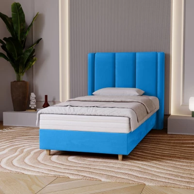 Čalúnená jednolôžková posteľ 80x200 KENBRIDGE - modrá