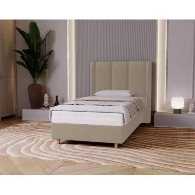 Čalúnená jednolôžková posteľ 80x200 KENBRIDGE - latte
