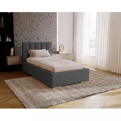 Jednolôžková čalúnená posteľ 90x200 EMPORIA - oceľová šedá