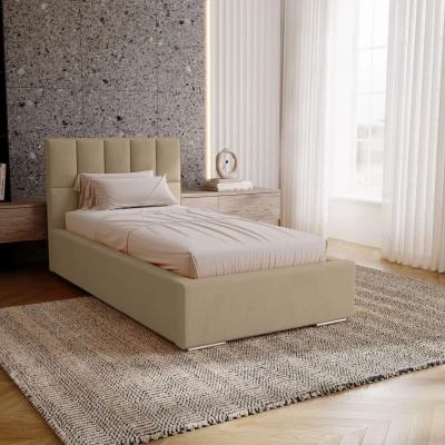 Jednolôžková čalúnená posteľ 90x200 EMPORIA - krémová