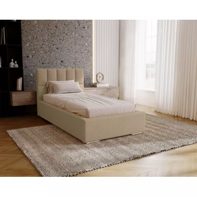 Jednolôžková čalúnená posteľ 90x200 EMPORIA - krémová