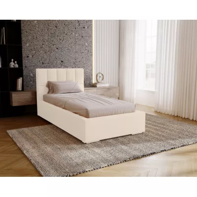 Jednolôžková čalúnená posteľ 90x200 EMPORIA - vanilková