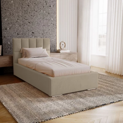 Jednolôžková čalúnená posteľ 90x200 EMPORIA - latte