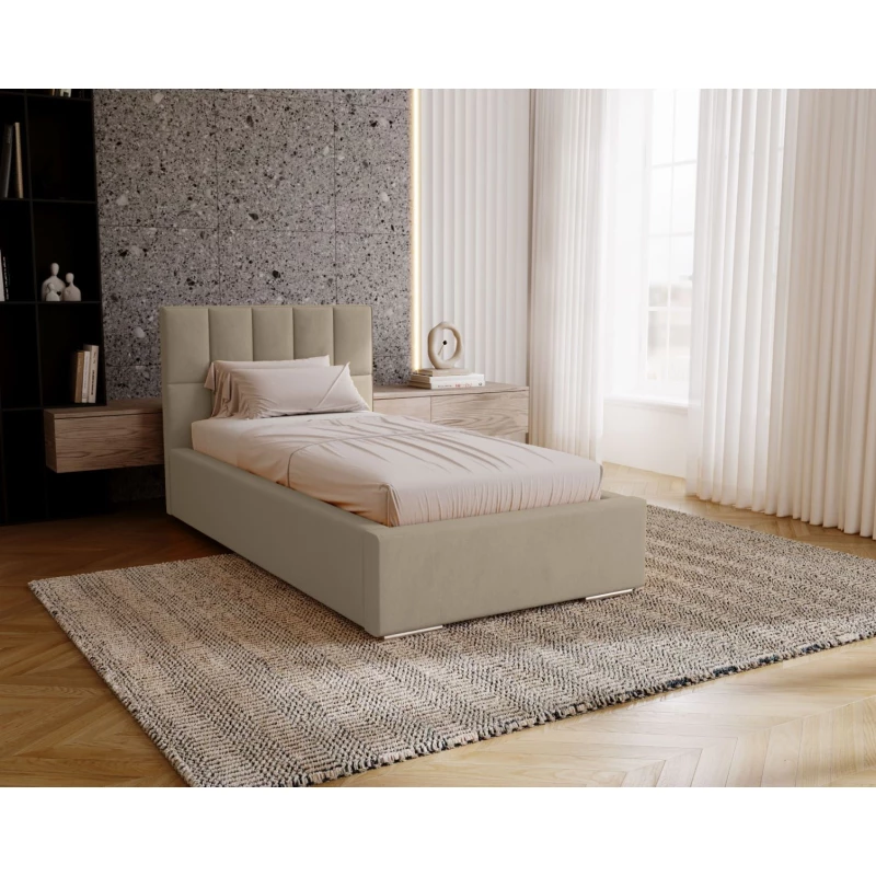 Jednolôžková čalúnená posteľ 90x200 EMPORIA - latte