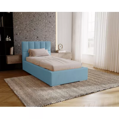Jednolôžková čalúnená posteľ 90x200 EMPORIA - svetlá modrá