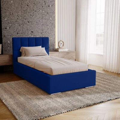 Jednolôžková čalúnená posteľ 90x200 EMPORIA - tmavá modrá