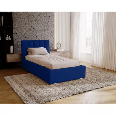 Jednolôžková čalúnená posteľ 90x200 EMPORIA - tmavá modrá