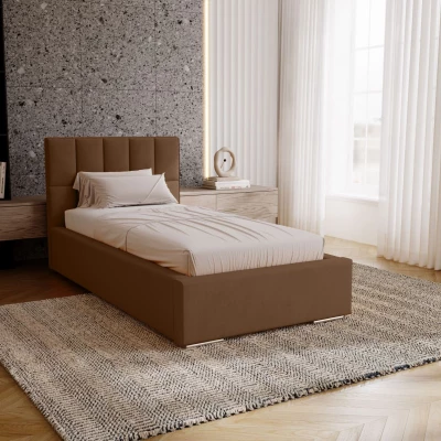 Jednolôžková čalúnená posteľ 90x200 EMPORIA - hnedá